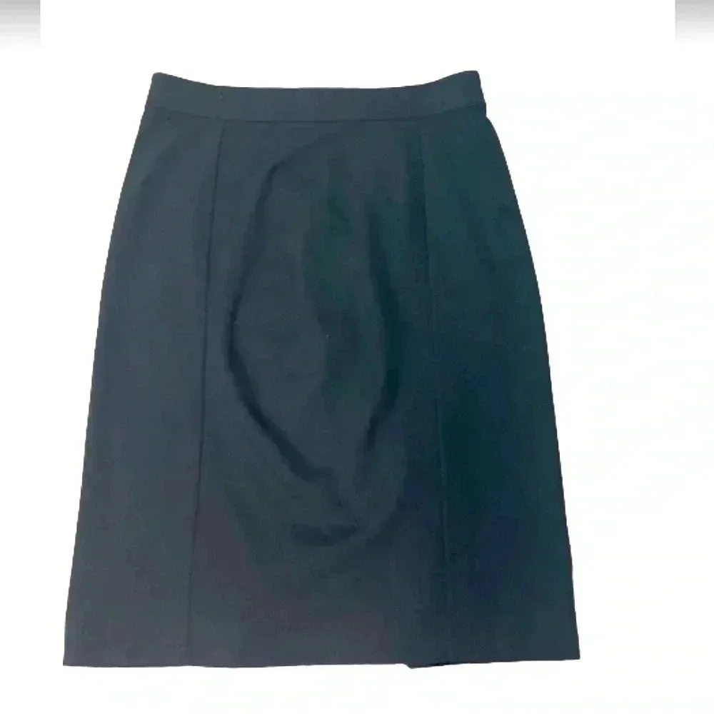 LANDS END’ BLACK MIDI PENCIL STRAIGHT SKIRT STRETCH BUSINESS SIZE 10 LARGE - Picture 1 of 8